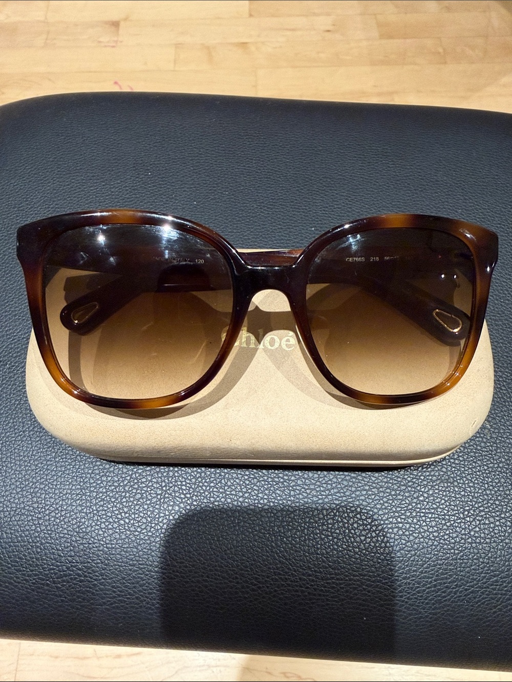 Chloe Tortoiseshell Brown Gradient Women's Sunglasses